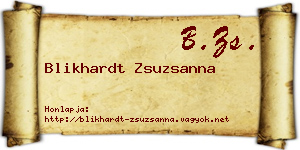Blikhardt Zsuzsanna névjegykártya